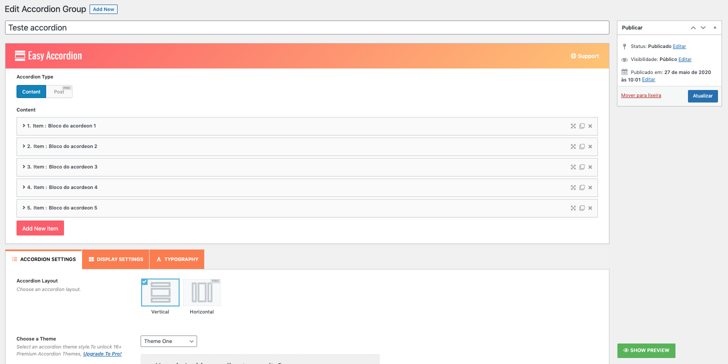 Vis�o geral pagina edi��o local