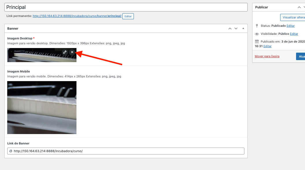 Editar imagem do banner