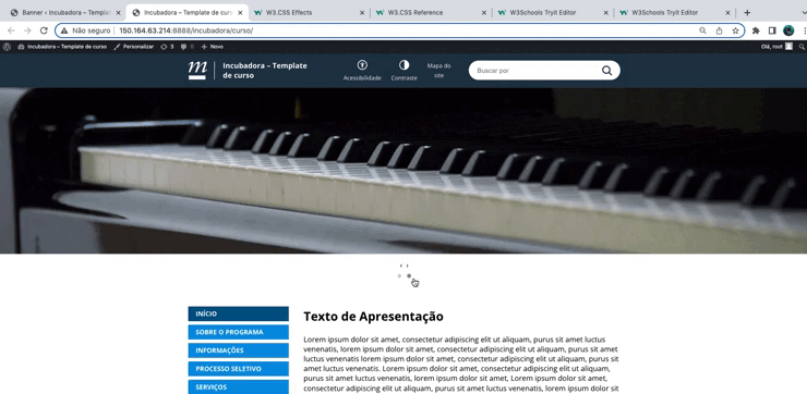 Vis�o geral pagina edi��o banner