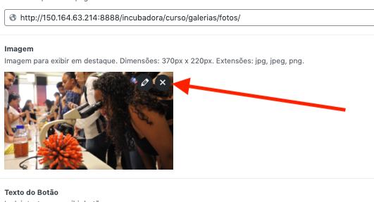 Editar imagem do destaque principal