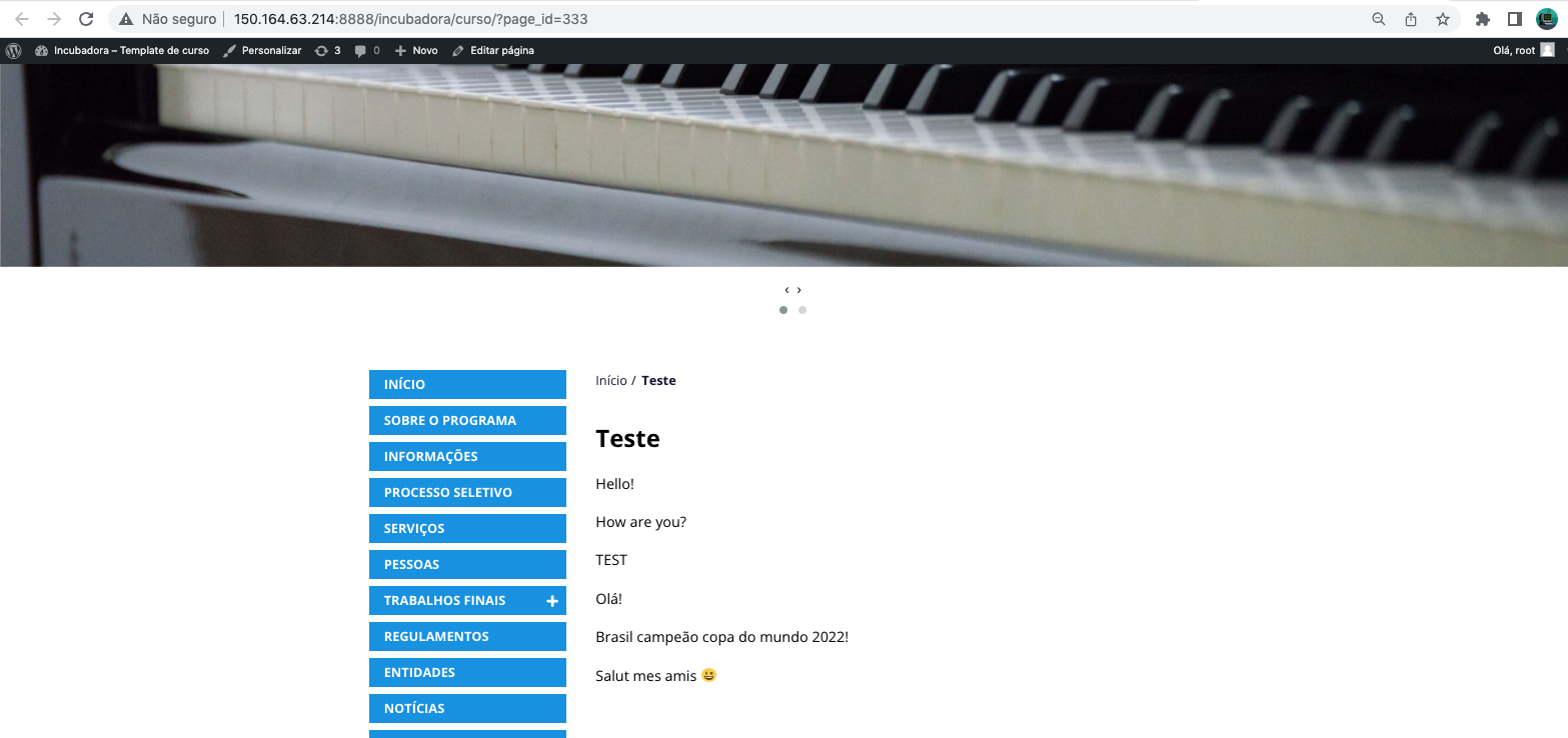 P�gina sendo criada