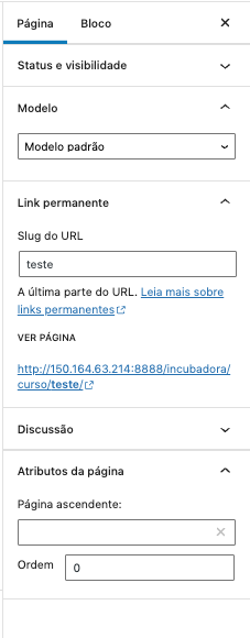 Menu de Configura��o Link