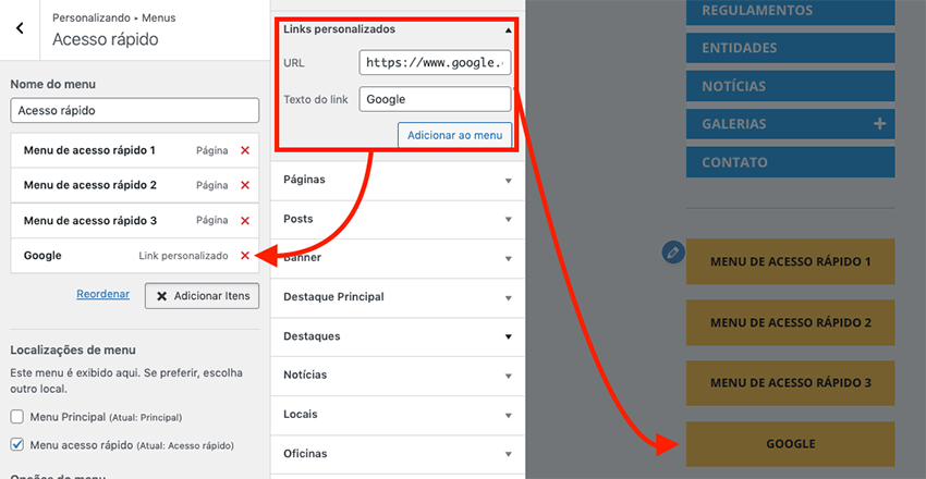 Adiconar novo �tem personalizado
