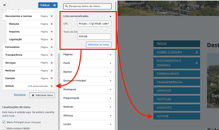 Adiconar novo �tem personalizado
