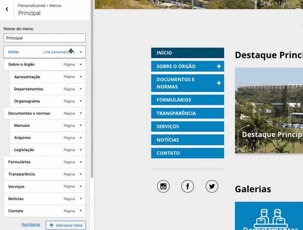 Gif Interface menu principal