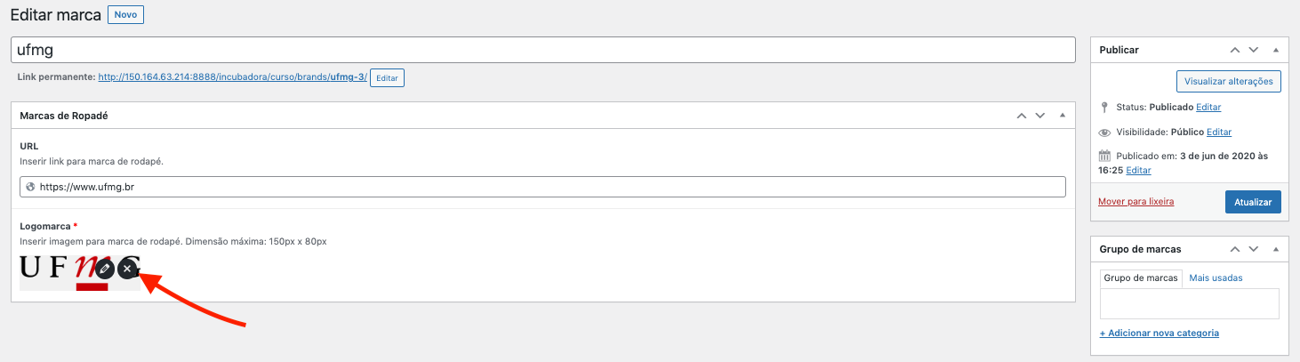 Editar imagem da rodap�