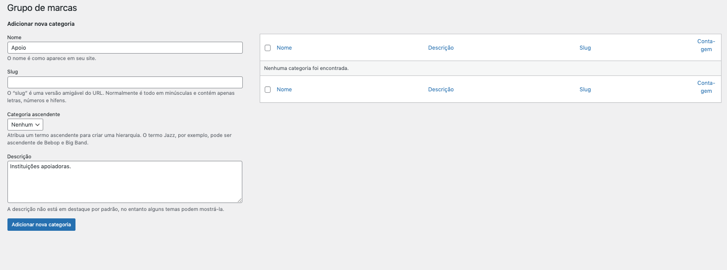 P�gina preenchida.