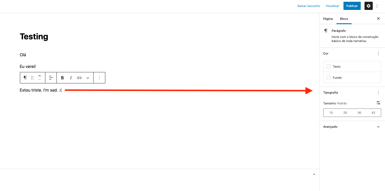 Menu de Configuração