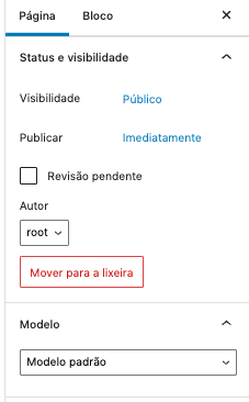 Menu de Configuração
