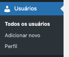 Menu Localizado usuários